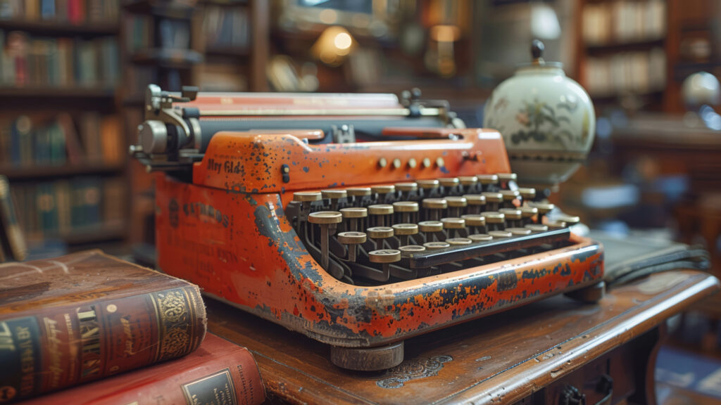 photo of an old typewriter to represent blog articles about the history, concepts and theories of communication